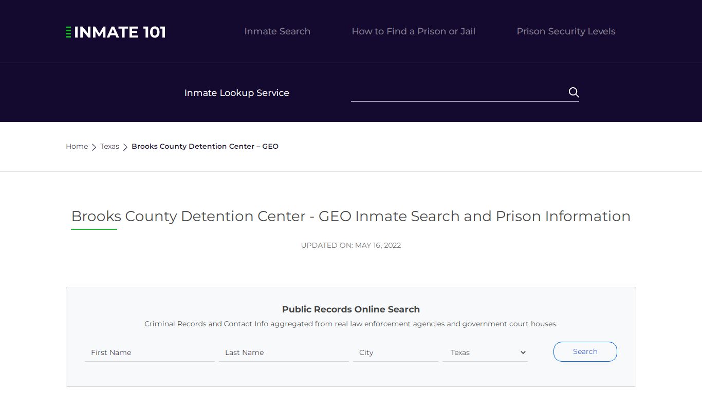 Brooks County Detention Center - GEO Inmate Search ...