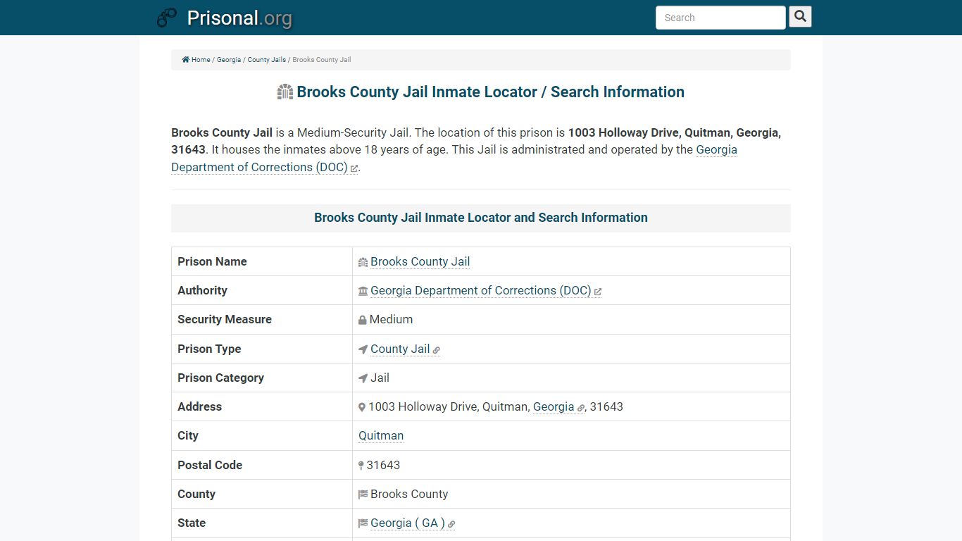 Brooks County Jail-Inmate Locator/Search Info, Phone, Fax ...